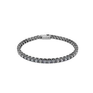 Swarovski Round Cut Ruthenium Plated Zirconia Matrix Tennis Bracelet